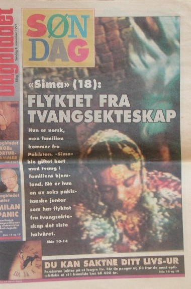 Faksimile fra Dagbladet 1992