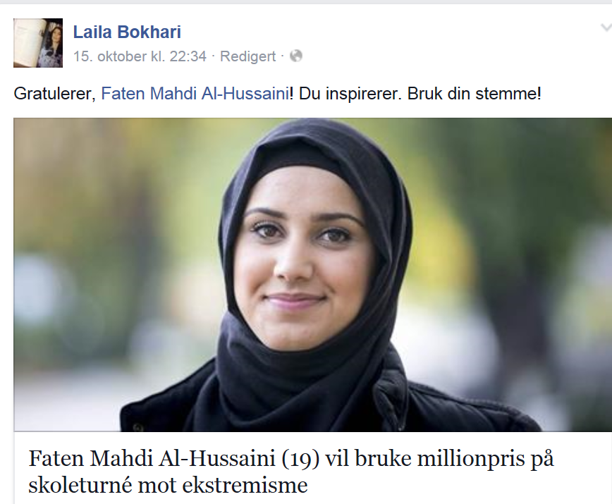 Faten tar valget hos NRK i hijab