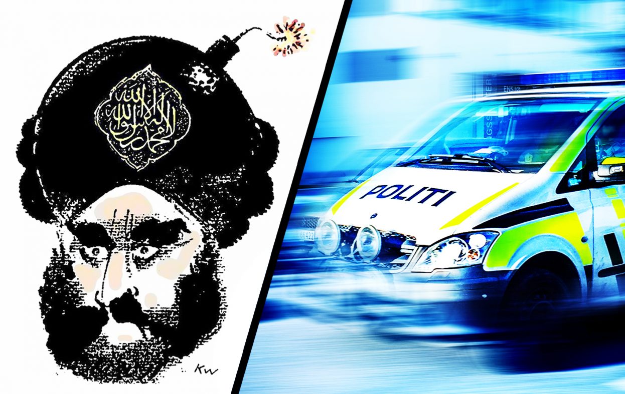 Hengte opp Muhammed-tegninger: Fikk fire politibetjenter på døra