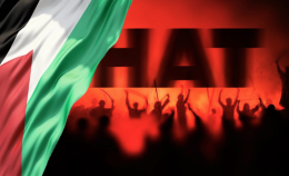 Et svart, hvitt, grønt og rødt hat